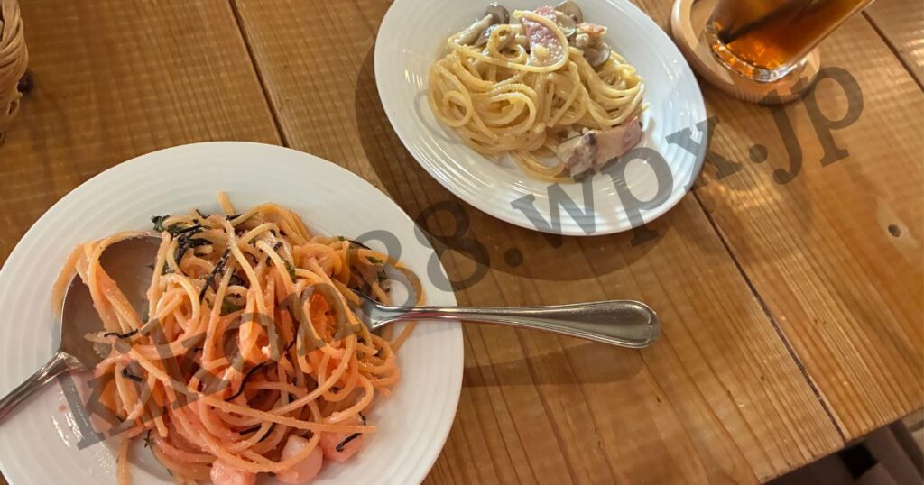 お洒落なカフェのパスタ